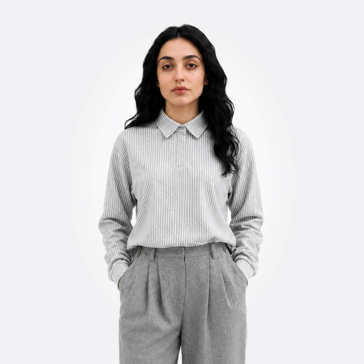 Comfort Knit Collar Top-pro21-a
